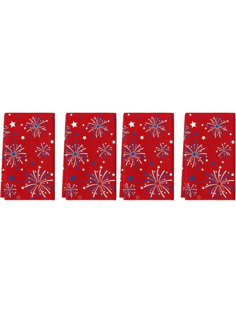 Patriotic Red Stars Firework Kitchen Towels Set of 2 | 4th of July & Memorial